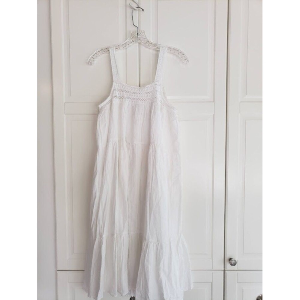 Universal Thread Women's White Crochet Trim Midi Dress - Size Large - NWT - Picture 5 of 6